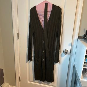 Carole Little Knitwear Long Caridigan with Belt L